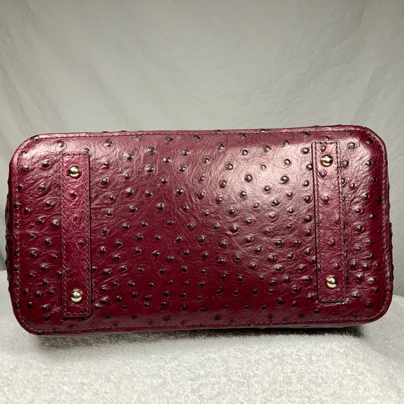 Dooney & Bourke Ostrich Domed Satchel - Cranberry - Picture 7 of 16